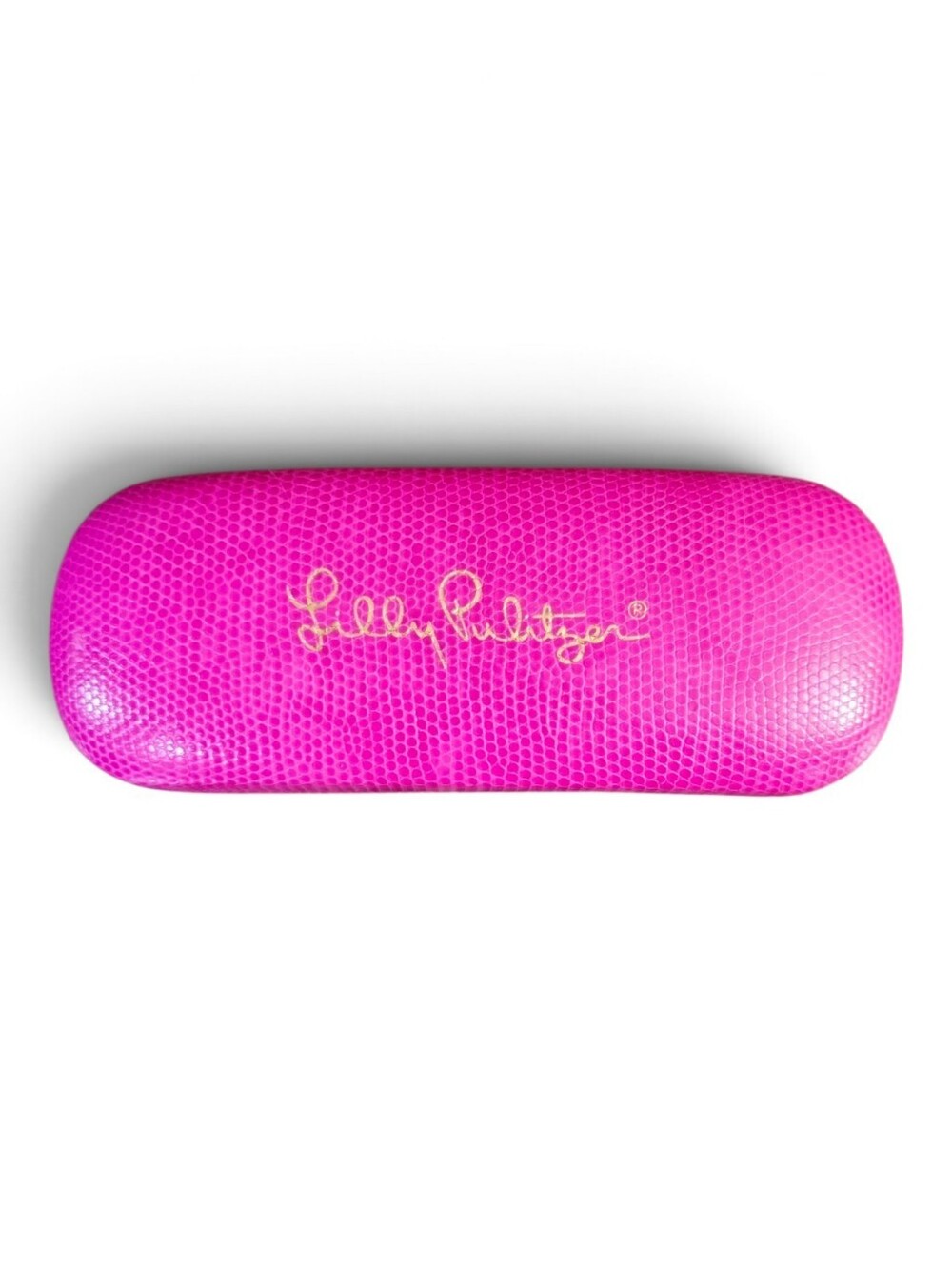 Lilly Pulitzer Hot Pink Textured Hard Eyeglass Sunglasses Case
